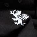 Anglo-Saxon White Dragon 5 Button Jersey Polo Shirt - Black